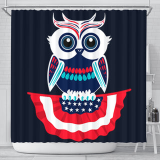 Independence Day Owl Shower Curtains