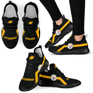 New Style Line Logo Pittsburgh Steelers Mesh Knit Sneakers