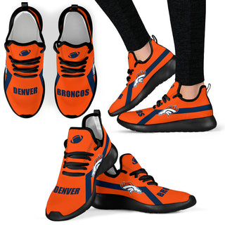 New Style Line Logo Denver Broncos Mesh Knit Sneakers