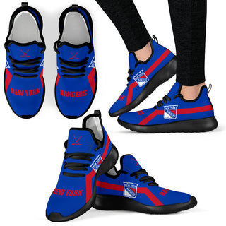 New Style Line Logo New York Rangers Mesh Knit Sneakers