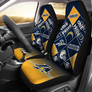 Pride Flag Los Angeles Chargers Car Seat Covers