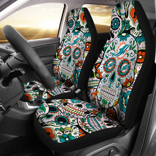Party Skull Miami Dolphins Car Seat Covers