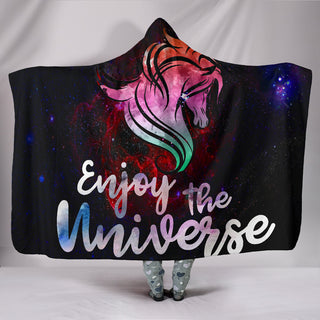 Enjoy The Universe Horse Hooded Blankets