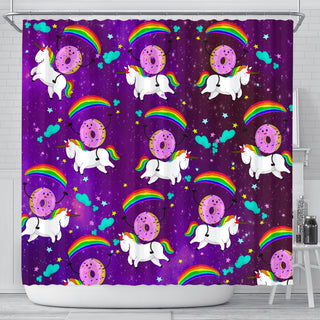 Donut Unicorn Shower Curtains