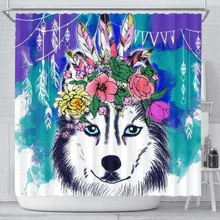 I Know Husky Is Always With Me Shower Curtains