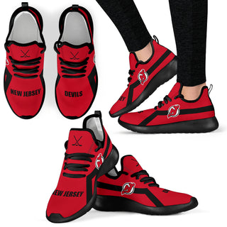 New Style Line Logo New Jersey Devils Mesh Knit Sneakers