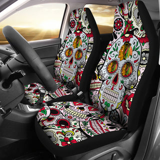 Party Skull Chicago Blackhawks Car Seat Covers