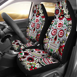 Party Skull Cincinnati Reds Car Seat Covers