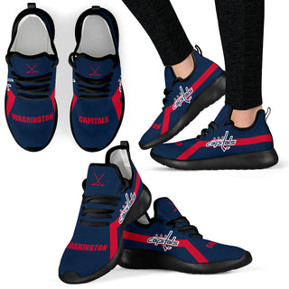 New Style Line Logo Washington Capitals Mesh Knit Sneakers