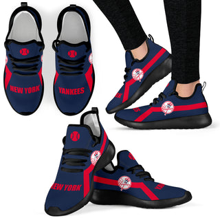 New Style Line Logo New York Yankees Mesh Knit Sneakers