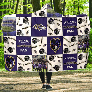 It's Good To Be A Baltimore Ravens Fan Hooded Blanket
