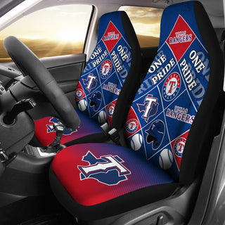 Pride Flag Texas Rangers Car Seat Covers