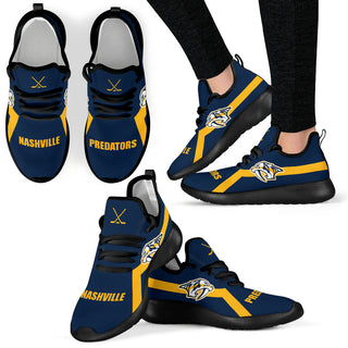 New Style Line Logo Nashville Predators Mesh Knit Sneakers