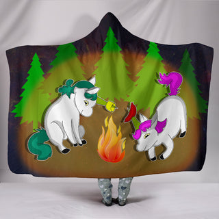 It's All Fun And Games Camping Unicorn Hooded Blankets