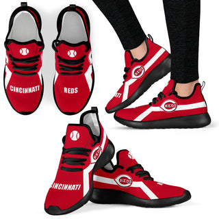 New Style Line Logo Cincinnati Reds Mesh Knit Sneakers