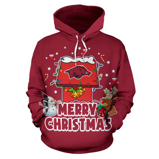 Funny Merry Christmas Arkansas Razorbacks Hoodie 2019