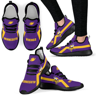 New Style Line Logo Minnesota Vikings Mesh Knit Sneakers