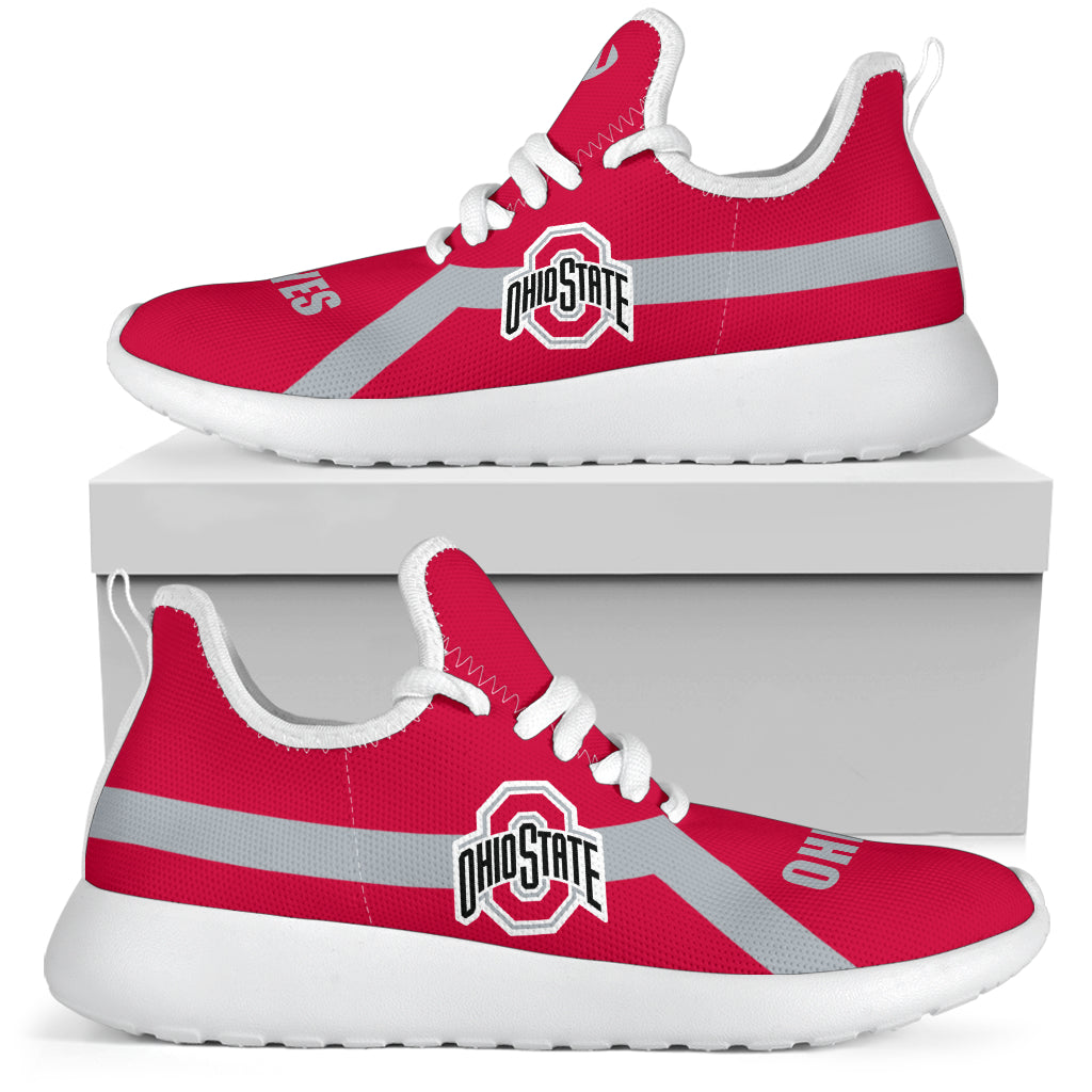 New Style Line Logo Ohio State Buckeyes Mesh Knit Sneakers – Best Funny ...