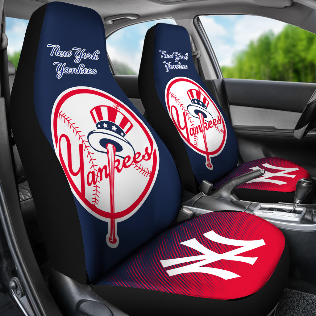 Baby Car Seat Covers Blue and Gray NY Yankees Baseball Team 