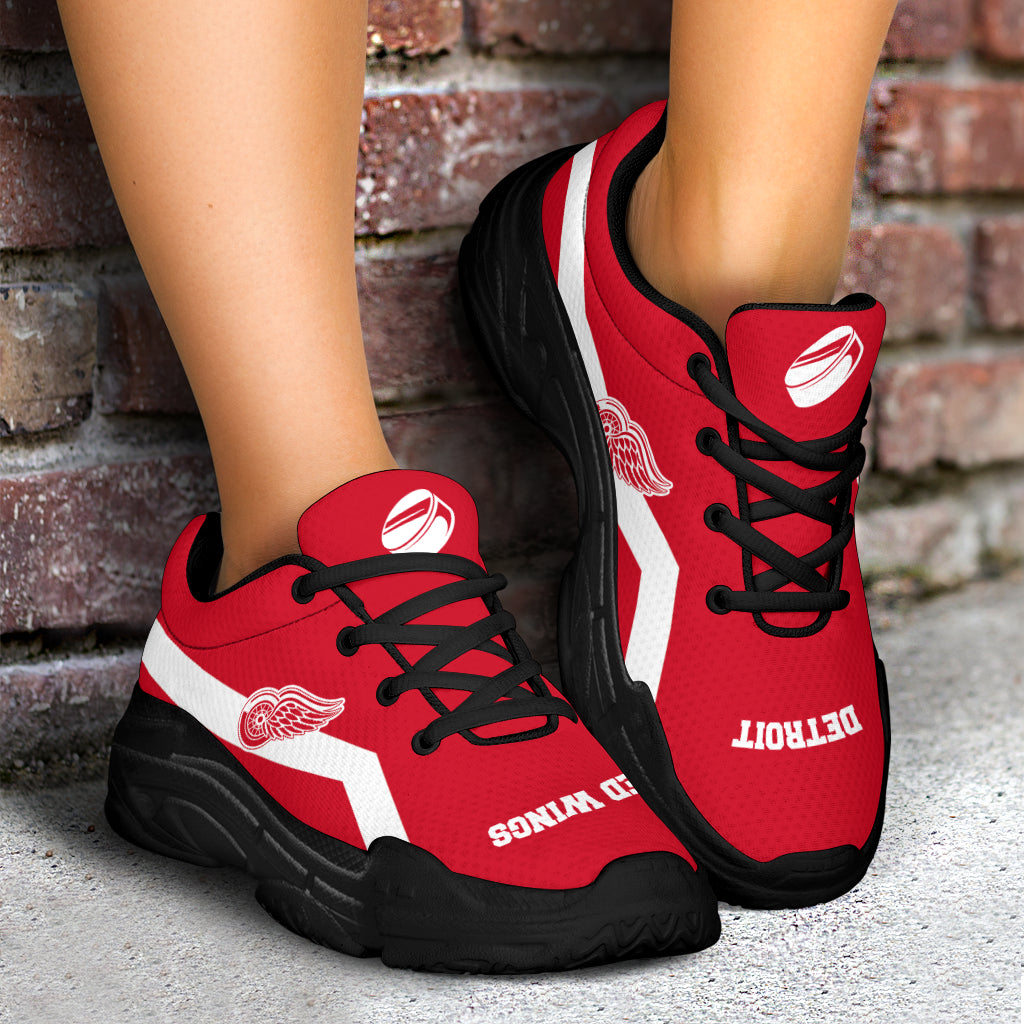 Edition Chunky Sneakers With Line Detroit Red Wings Shoes – Best Funny Store