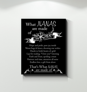 What Nanas Are Made Of Grandma Canvas Print Gift