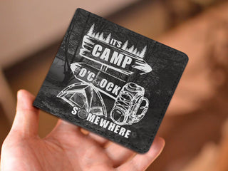 It's Camp O'clock Somewhere Camping Men's Wallets