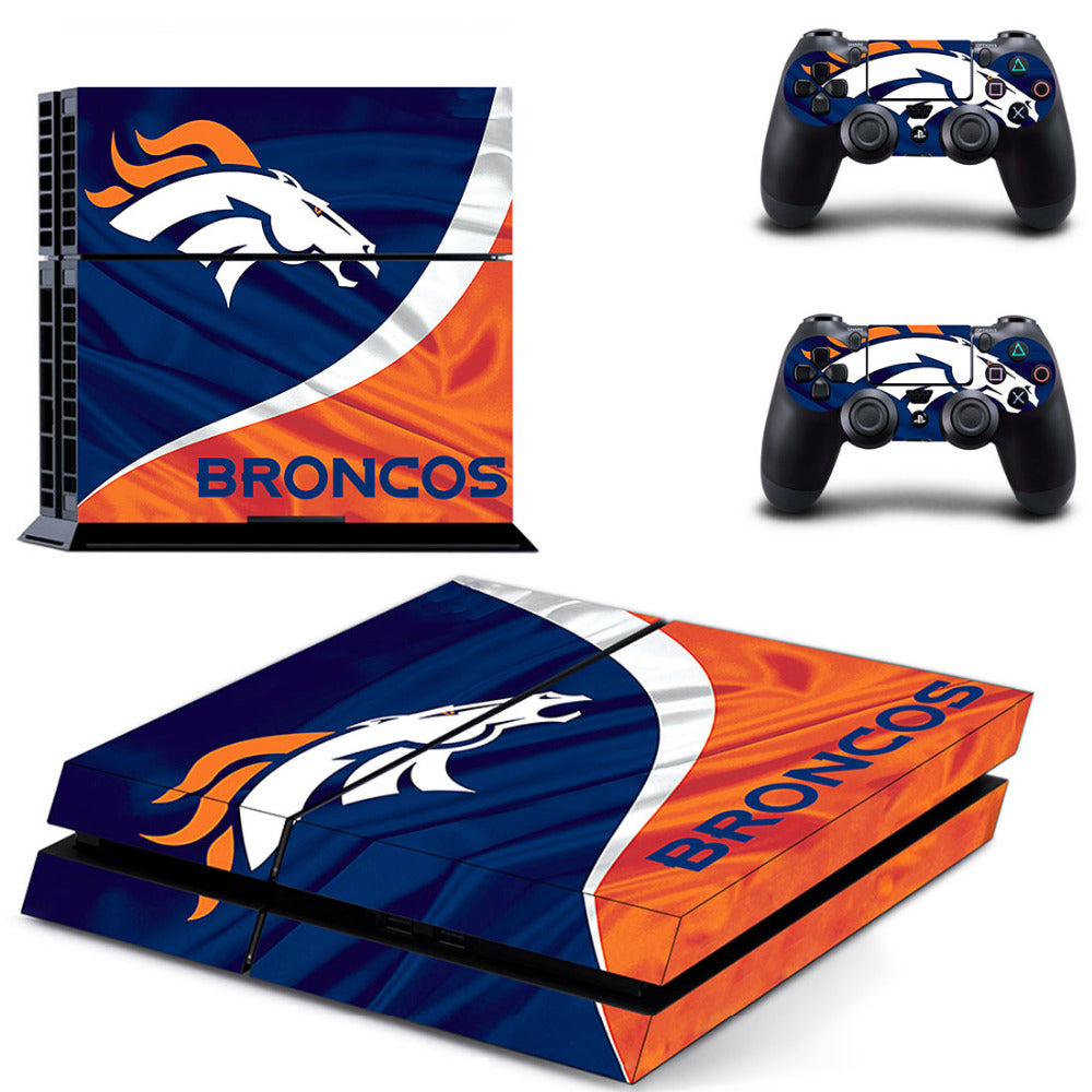 Denver Broncos PS4 Skin Decal Vinyl For Sony PS4 PlayStation 4 Console and 2 Controllers Stickers Handled