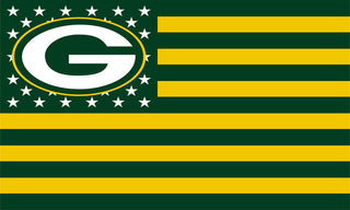Big Green Bay Packers Flag with Yellow and Green Line