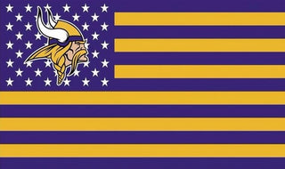 Big Minnesota Vikings Flag with Star and Stripes