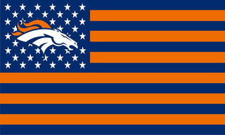Big Denver Broncos Navy & Orange Star Stripes Flag
